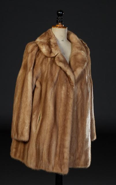 Light Mink 3/4 Length Coat, by Godchaux's, size 8, H.- (1 of 2)