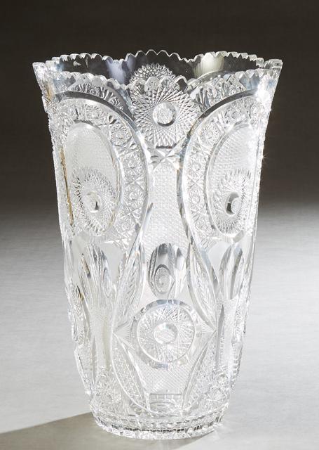 Large American Brilliant Cut Glass Vase, 20th c., of (1 of 1)