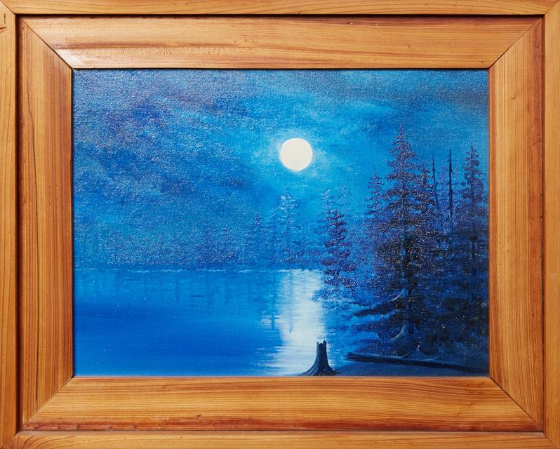 T. S. Driskell (Louisiana), "Moonlight Scene," oil on (1 of 4)