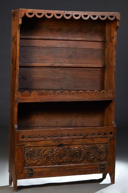 French Provincial Carved Oak Vaisselier, 19th c., the (1 of 2)