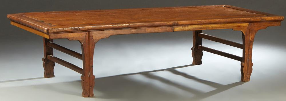 Chinese Ming Dynasty Carved Elm Single Bed/Coffee (1 of 11)