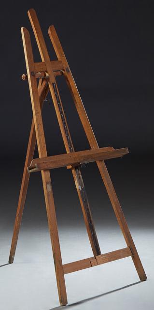 French Carved Beech Artist's Adjustable Easel, early (1 of 1)
