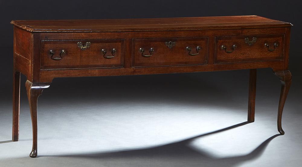 English Queen Anne Style Mahogany and Oak Huntboard, (1 of 1)