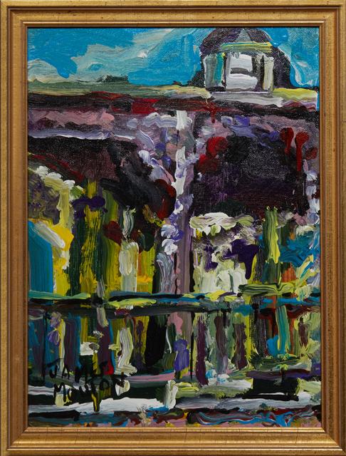 James Mouton (1925-2011, New Orleans), "New Orleans: James Mouton (1925-2011, New Orleans), "New Orleans House," c. 2002, oil on canvas board, signed lower left, presented in a gilt frame, H.- 15 1/2 in., W.- 11 1/2 in., Framed H.- 17 1/2 in., W.- 13 5/