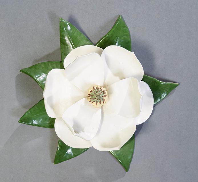 Singing River Original Pottery Magnolia Flower, 1988, (1 of 7)