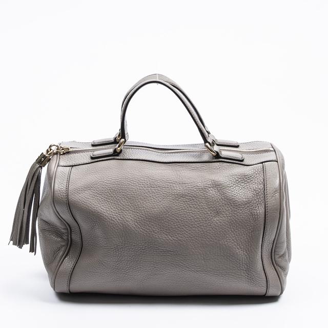 Gucci Soho Boston Bag, in gray grained calf leather (1 of 7)