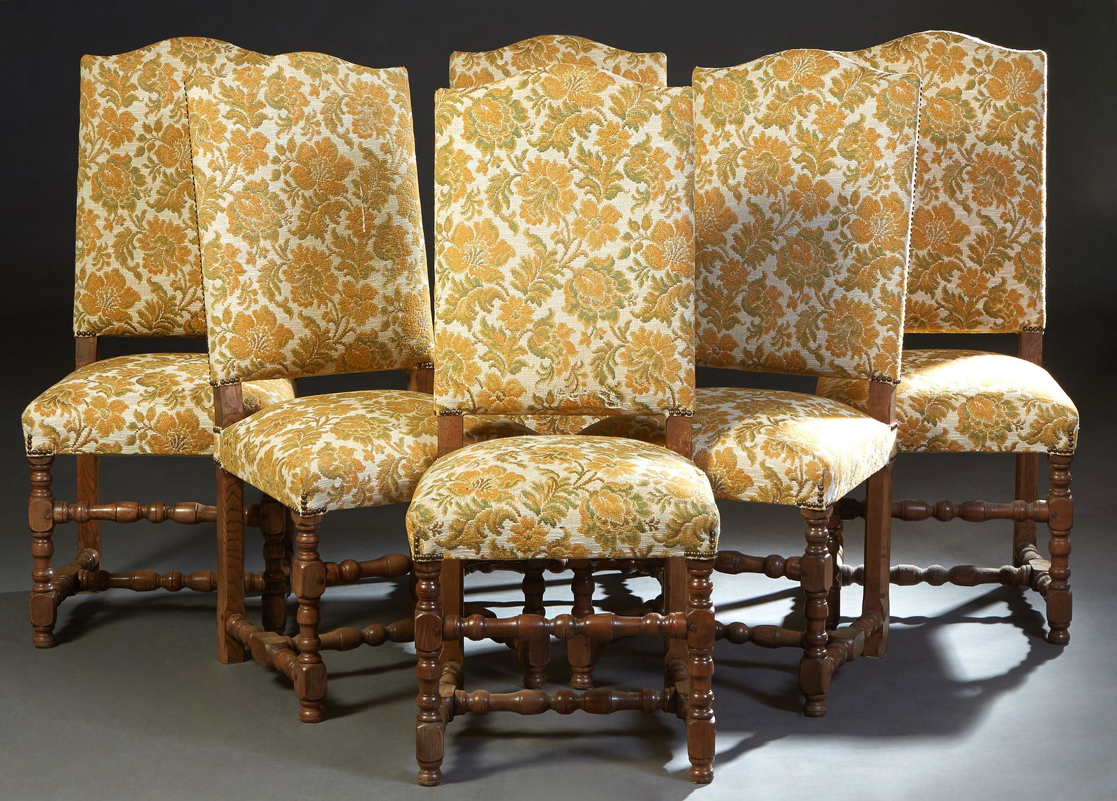 Set of Six French Louis XV Style Carved Beech Dining (1 of 1)