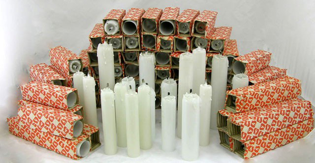 App. 109 Opaline Glass Chandelier Bulb Covers, 20t: App. 109 Opaline Glass Chandelier Bulb Covers, 20th c, new in box, of candle form, assorted sizes.