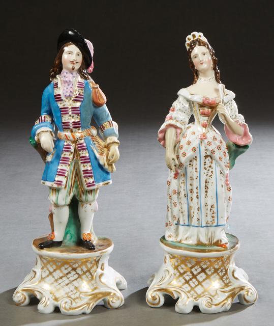 Pair of Old Paris Polychromed Porcelain Figural (1 of 2)