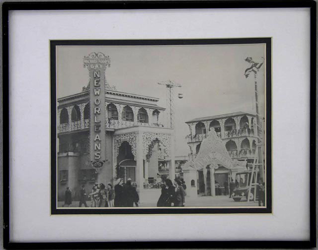 "Gay New Orleans," mid 20th c., black and white ph: "Gay New Orleans," mid 20th c., black and white photograph of the set from Mike Todd's Broadway play of the same name, framed, H.- 7 1/2 in., W.- 9 1/2 in.