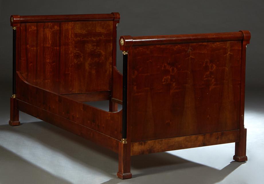 French Empire Style Bronze Mounted Mahogany Day Bed, 19th c., the rolling pin top head and foot (1 of 1)