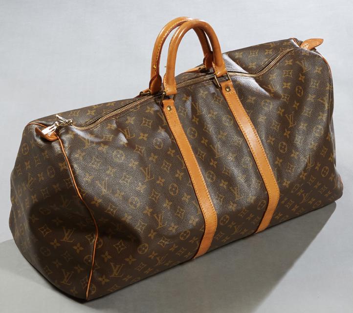 Louis Vuitton Keepall 55 Travel Bag, in brown monogram coated canvas with Vachetta leather accents (1 of 3)