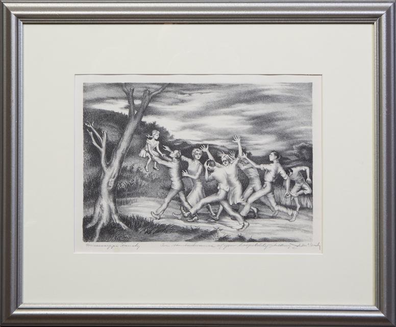 John McCrady (1911-1968, Louisiana), "Mississippi Family," 20th c., lithograph, signed in pencil (1 of 4)