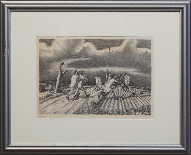 John McCrady (1911-1968, Louisiana), "Leap Year," 20th c., lithograph, signed in pencil lower right, (1 of 4)