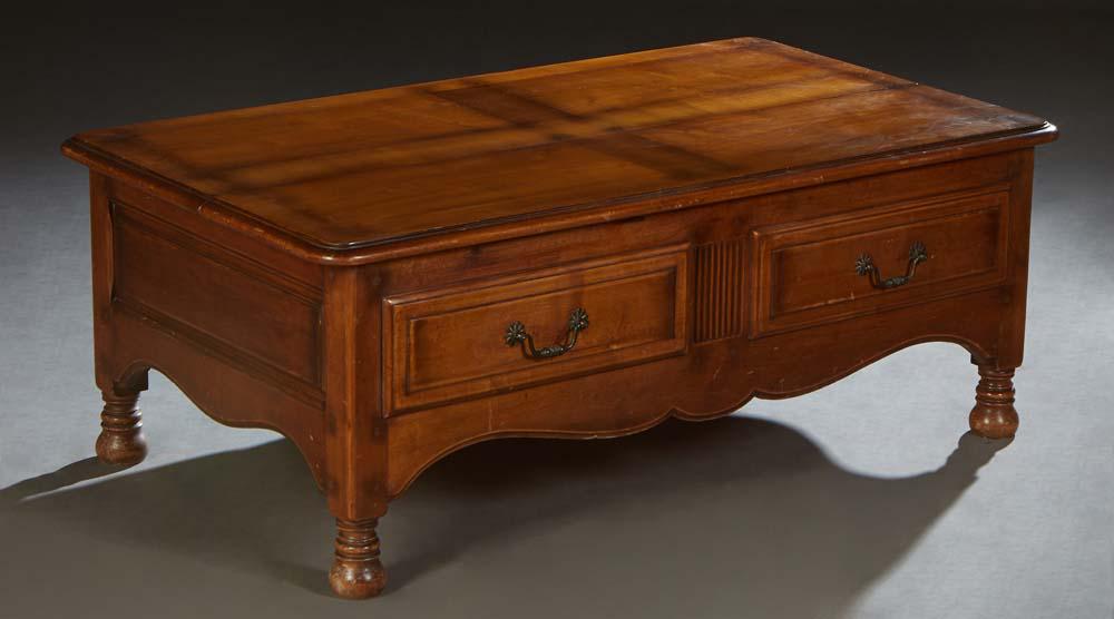 Unusual French Provincial Carved Cherry Metamorphic Coffee Table, early 20th c., the ogee edge (1 of 3)
