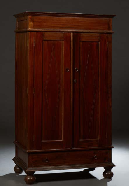 French Provincial Louis XIII Style Carved Mahogany Armoire, 19th c., the stepped crown over double (1 of 10)