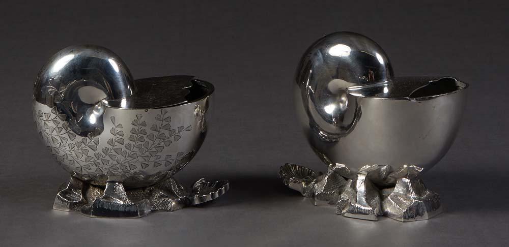Two English Silverplated Ornate Spoon Warmers, late 19th c., by William Sutton & Son, Sheffield and (1 of 3)