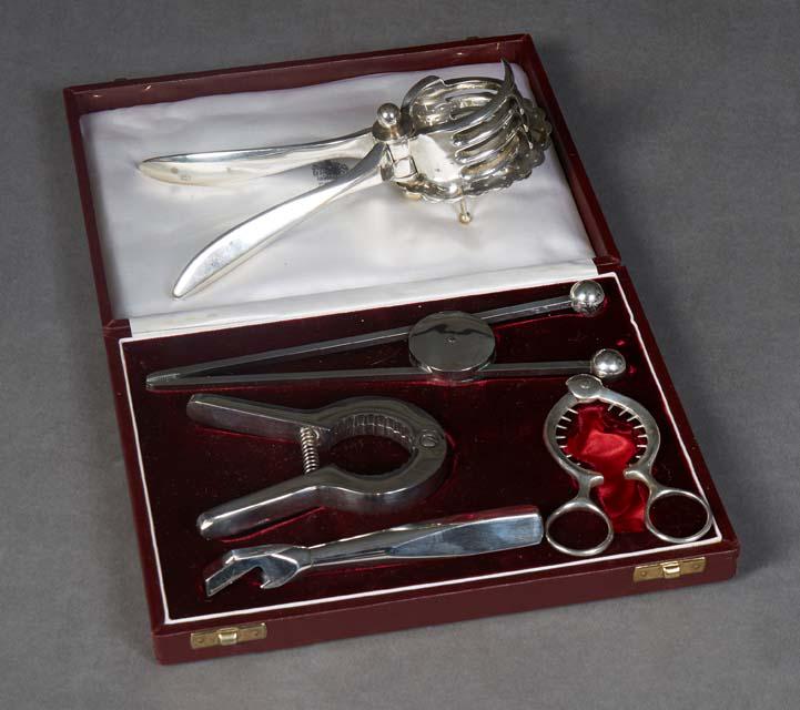 Group of Antique English Cooking Implements, consisting of an Edwardian Sterling egg topper, a hand (1 of 4)