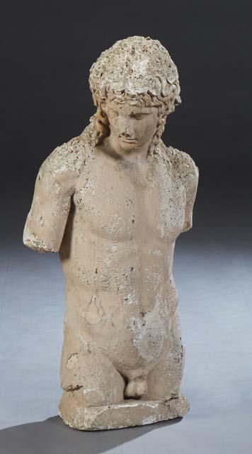 Cast Stone Male Torso of an Athlete, 20th c., after the antique, H.- 36 in., W.- 20 in., D.- 12 in. (1 of 1)