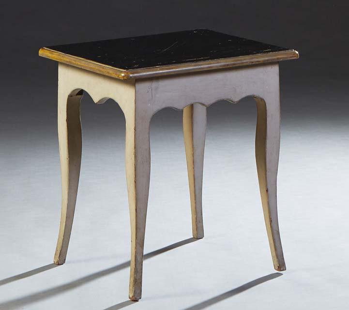 French Provincial Louis XV Style Polychromed Side Table, 20th c., from Geoffrey Bean, the rounded (1 of 1)