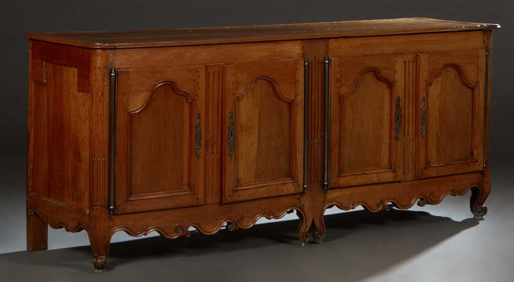 French Provincial Louis XV Style Carved Walnut Sideboard, 19th c., the two board ogee edge rounded (1 of 12)