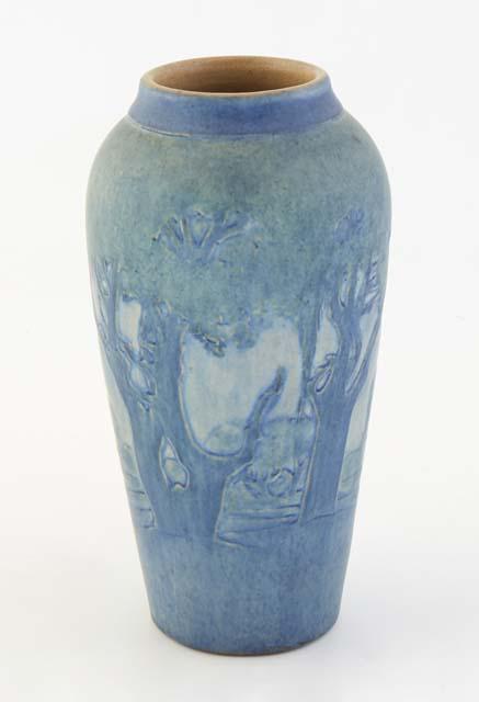 Newcomb Art Pottery Baluster Vase, 1921, by Sadie Irvine, matte finish, in the Moon and Moss (1 of 5)