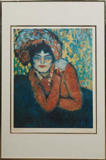 After Pablo Picasso (1881-1973, Spain), "L'Attente (Margot)," c. 1966, offset lithograph plate from (1 of 4)