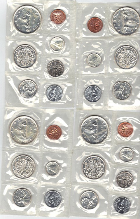 Four Canadian Proof Sets- Two 1951, Two 1952, in o: Four Canadian Proof Sets- Two 1951, Two 1952, in original plastic wrapping.