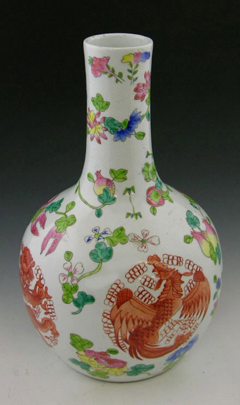 Large Kuang Hsu Porcelain Tall-Neck Vase, 20th cen