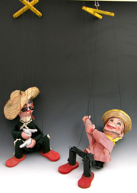 Two Mexican Papier Mache Marionettes, early 20th c