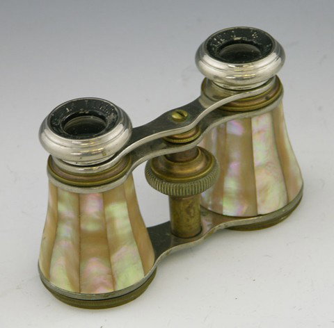 Pair of Mother-of-Pearl and Brass Opera Glasses,
