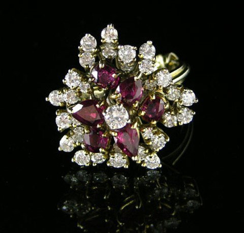 Lady's 14K Yellow Gold Floriform Dinner Ring, the