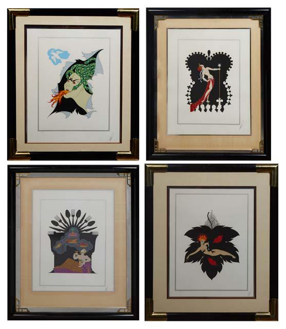 Group of 4 Serigraphs by Erte (Russian/French, 1892-1990), from the Seven Deadly Sins, the first (1 of 20)