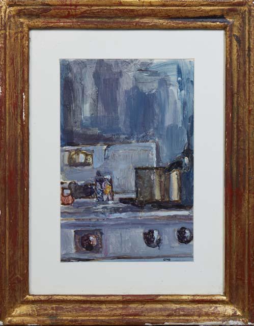 Mitchell Long (Maryland/Louisiana, 1964-), "Stove II," 20th/21st c., oil on paper, signed lower (1 of 4)