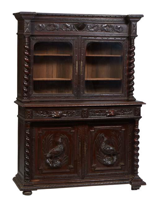 French Provincial Henri II Style Carved Oak Buffet a Deux Corps, , c. 1880, the breakfront crown (1 of 1)