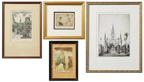Group of Three Etchings and One Photograph, consisting of: Alice Standish Buell (1892-1964, (1 of 11)