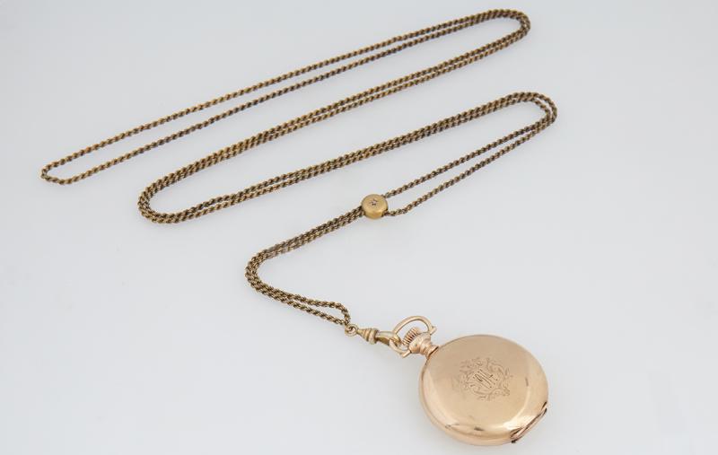 Waltham Lady's Gold Filled Hunting Pocket Watch, c. 1909, Serial # 17762599, size 0s, running; (1 of 3)