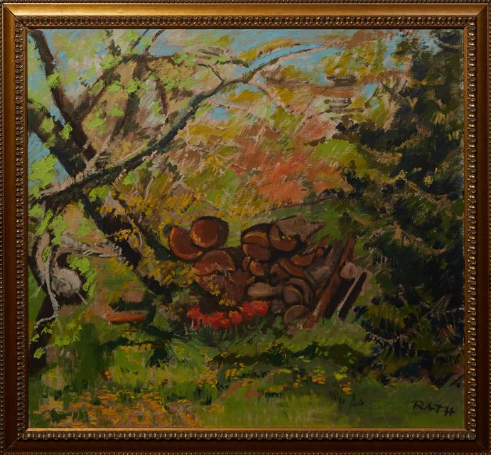 Hildegard Rath (1909-1994, New York/Vermont/German), "Forest Landscape with Logs," 20th c., oil on (1 of 4)
