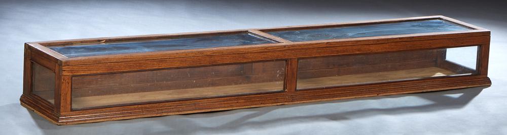 American Carved Oak Counter Top Display Case, c. 1900, with a glass top, front and sides, the rear (1 of 1)