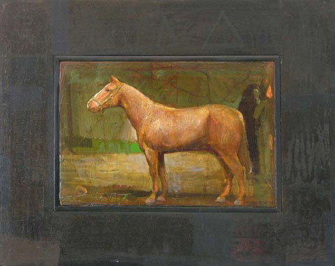 Mersad Berber (1940- ), "Horse II," 21st c., oil: Mersad Berber (1940- ), "Horse II," 21st c., oil on canvas, signed l.r., framed, H.- 8 in., W.- 11 3/4 in.