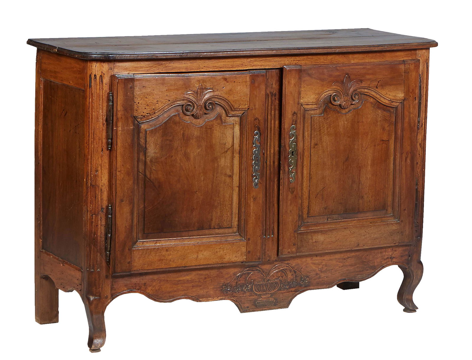 French Provincial Louis XV Style Carved Walnut and Oak Sideboard, 19th c., the ogee edge rounded (1 of 1)