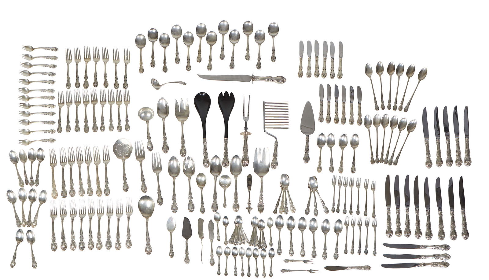 One Hundred Eighty-Six Piece Set of Sterling Flatware, by Gorham, in the "Melrose" pattern, (1 of 5)