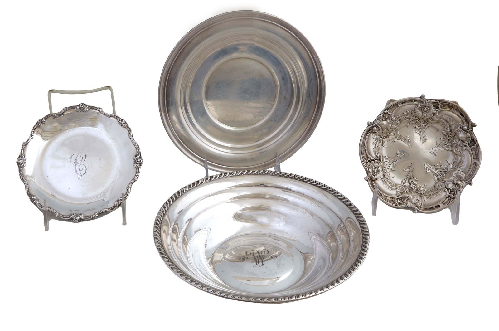 Four Sterling Pieces, consisting of a bread bowl by MHF, for M. Fred Hirsch, #295, Wt.- 5 Troy Oz; a (1 of 5)