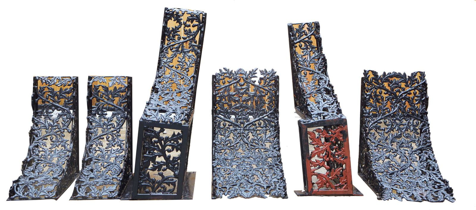 Group of Ten Decorative Iron Brackets, 20th c., of L-shape (1 of 1)