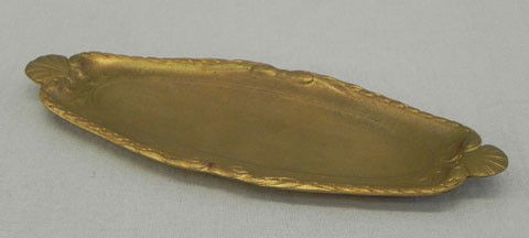 Tiffany Bronze Dore Pen Tray, # 1822, in the "Loui: Tiffany Bronze Dore Pen Tray, # 1822, in the "Louis XVI" pattern, marked "Tiffany Studios, New York, 1822," H.- 1/2 in., W.- 8 3/16 in., D.- 3 1/4 in.