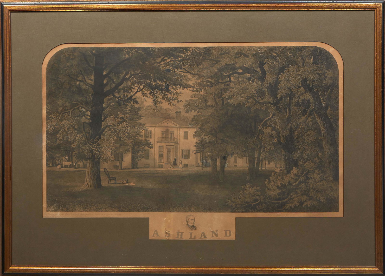 John W. Sartain (Pennsylvania, 1808-1897), "Ashland Plantation," c. 1853, engraving on paper, after (1 of 4)