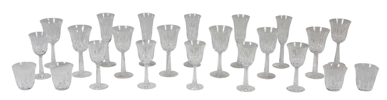 Twenty-Three Pieces of Waterford Crystal, in the "Ballyshannon" pattern, consisting of 5 champagne (1 of 1)