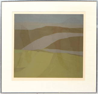 Takao Tanabe (Canadian, 1926-), "Abstract," 1973, serigraph on paper, editioned 53/75, signed, dated: Takao Tanabe (Canadian, 1926-), "Abstract," 1973, serigraph on paper, editioned 53/75, signed, dated '73 and numbered lower right in pencil, presented in a chrome frame, H.- 19 in., W.- 20 3/4 in., Fr