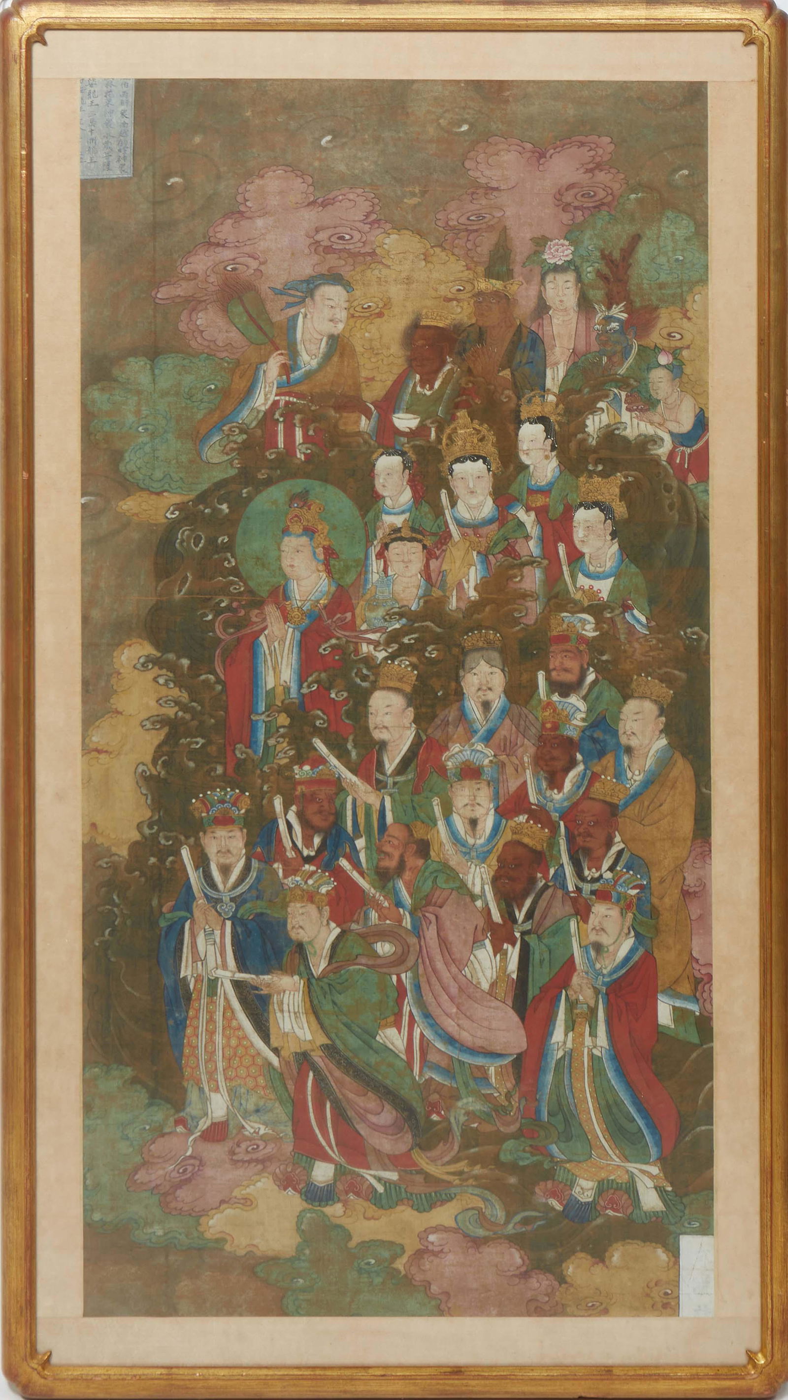 Large Chinese Daoist Watercolor on Silk, presented in a gilt frame, H.- 50 1/4 in., W.- 27 1/4 in., (1 of 20)