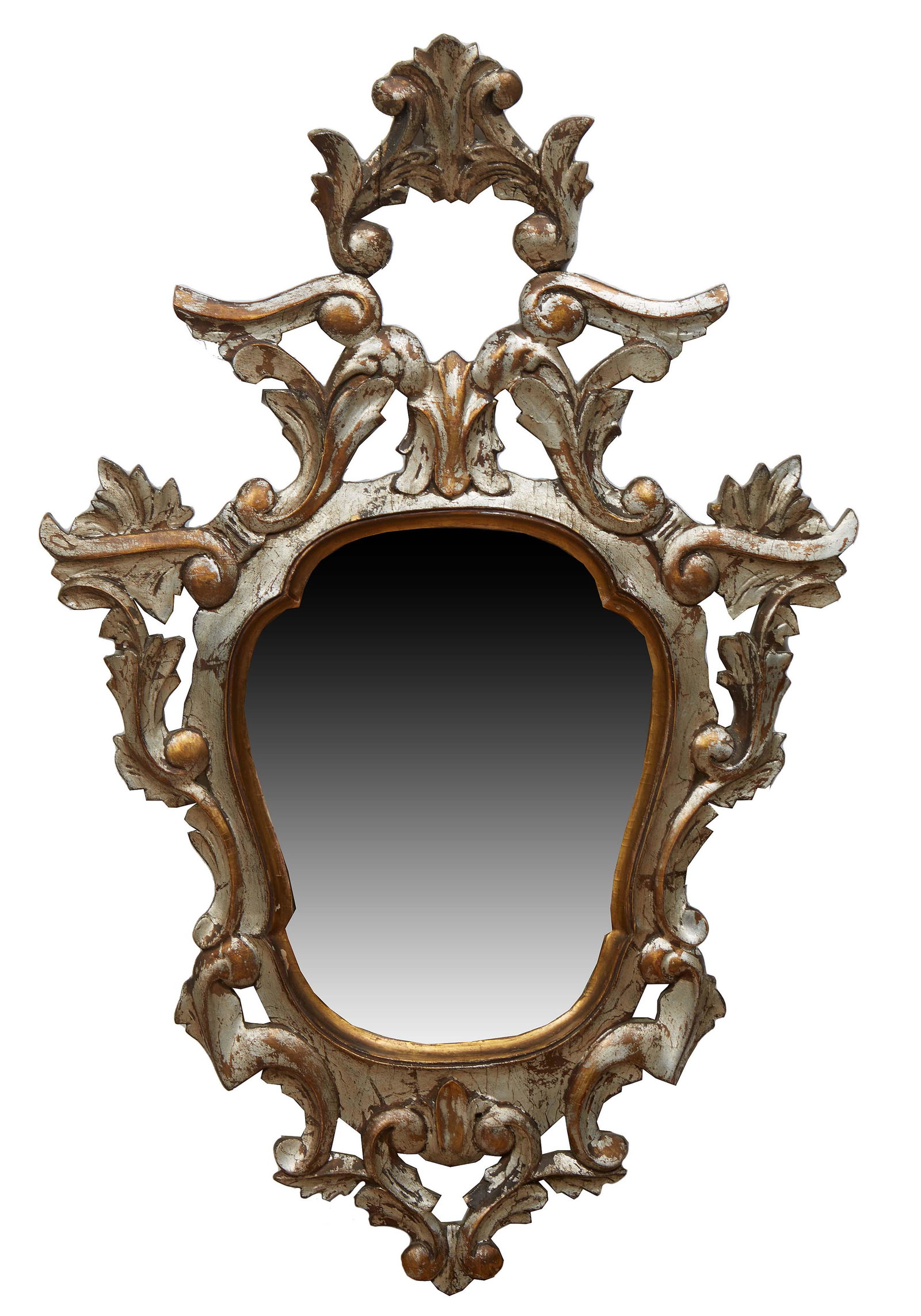 Louis XVI Style Silver Gilt Overmantel Mirror, late 19th c., the later gilded finish by Cristina (1 of 1)
